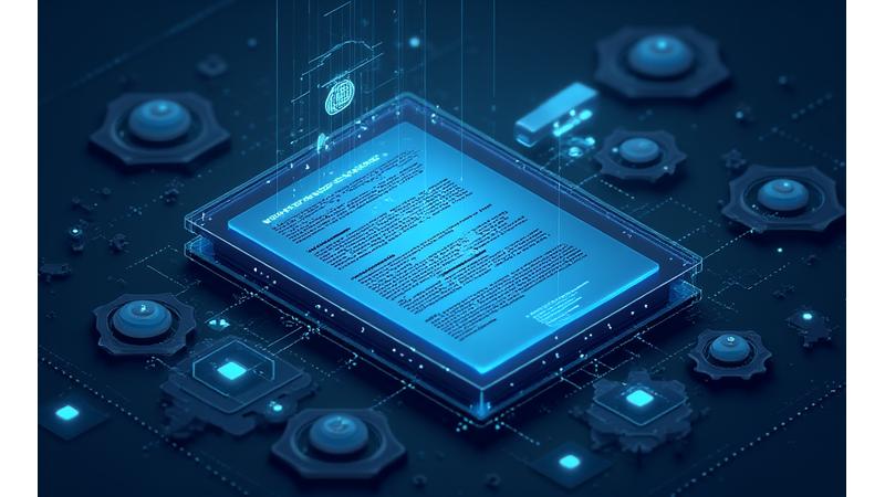 Wizualizacja smart kontraktu z kodem i symbolami bezpieczeństwa